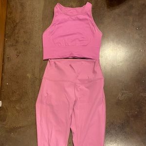 Lululemon matching active set magenta glow size 6